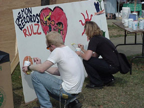 Vandals Kevin and Jennifer at work